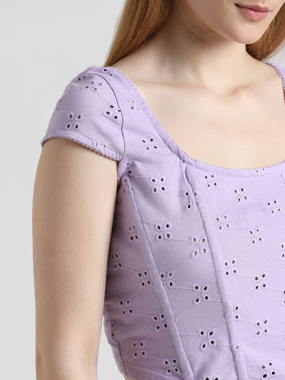 Purple Schiffli Corset Top