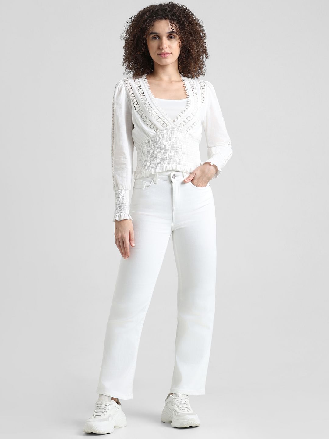 White Lace Cotton Top