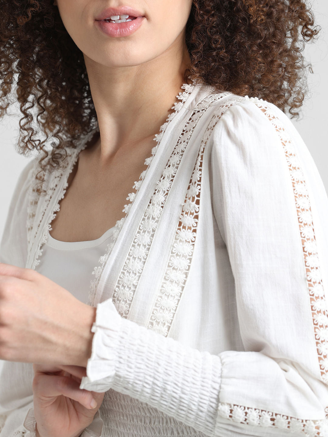 White Lace Cotton Top