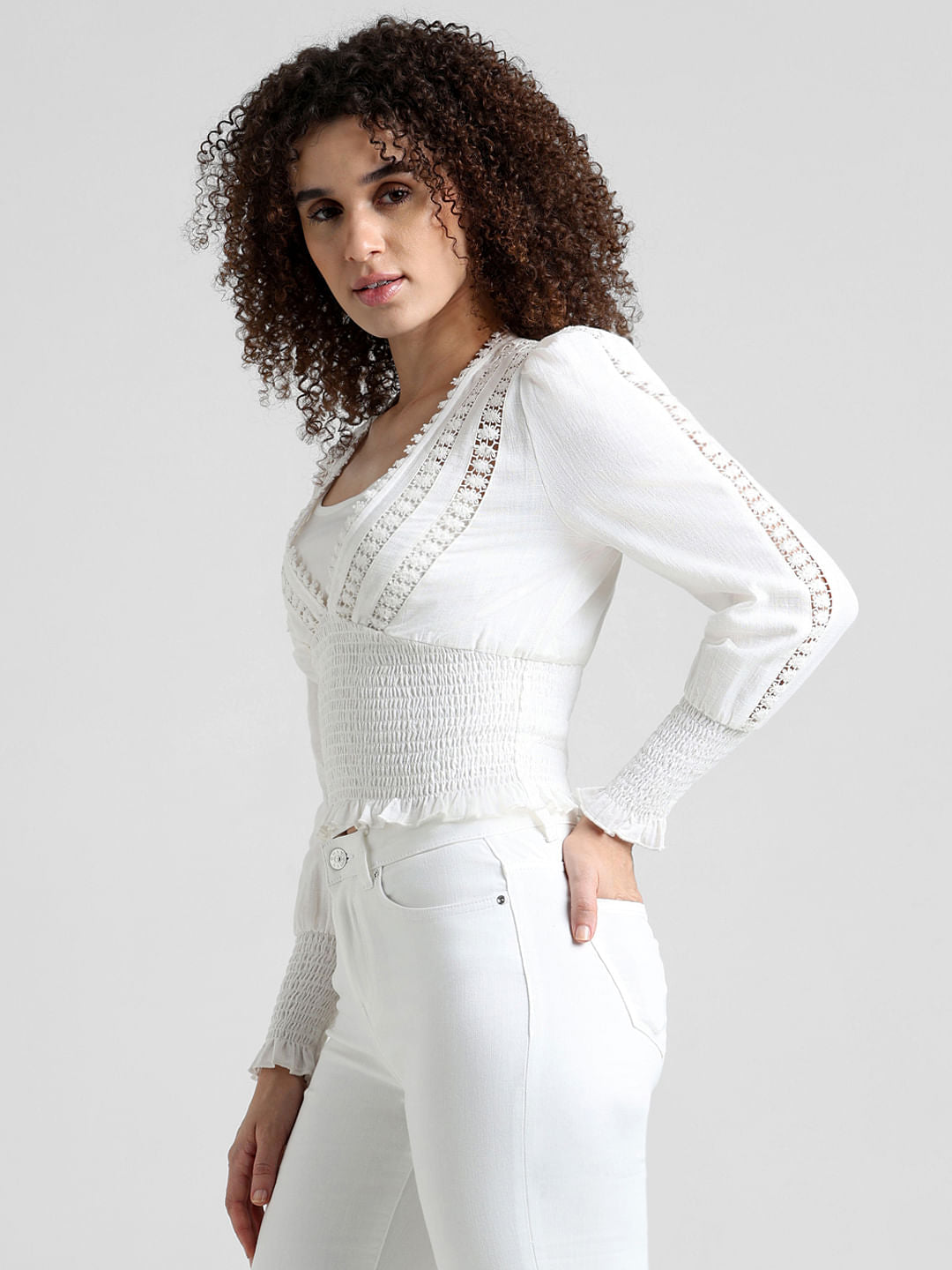 White Lace Cotton Top