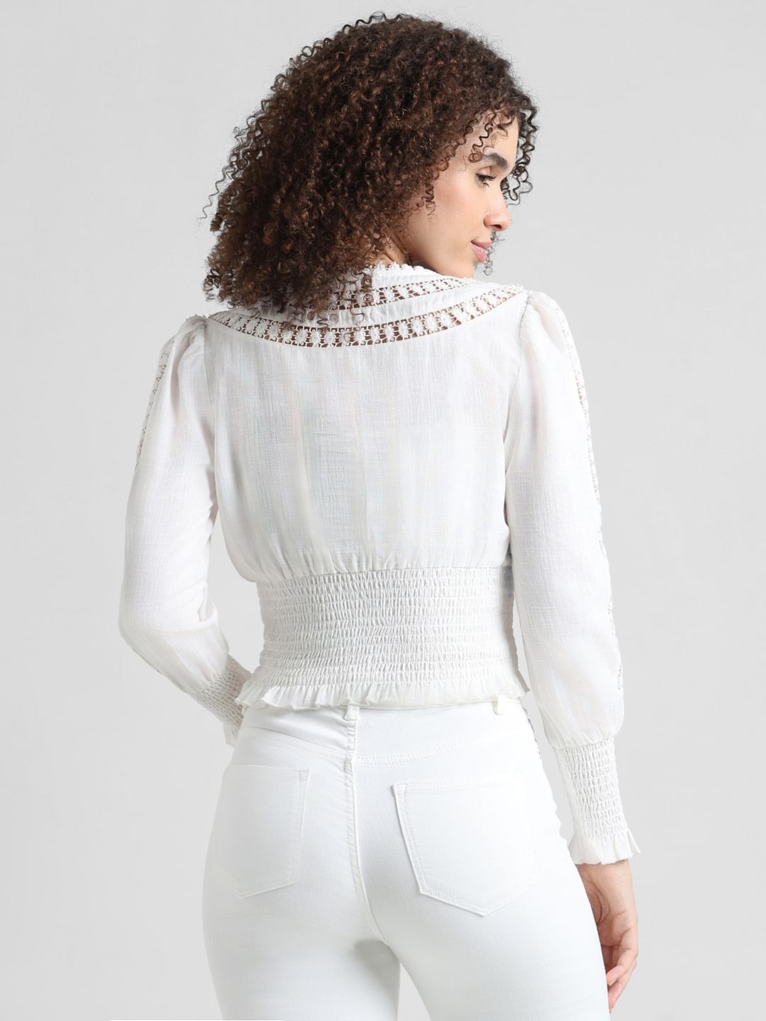 White Lace Cotton Top