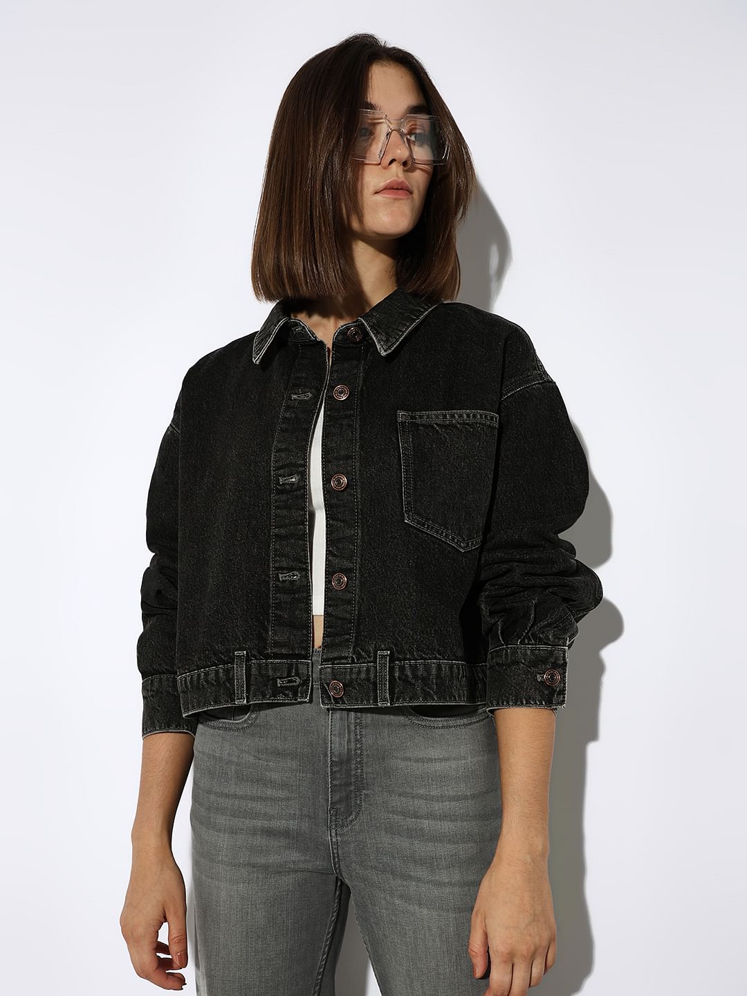 Grey Washed Denim Jacket