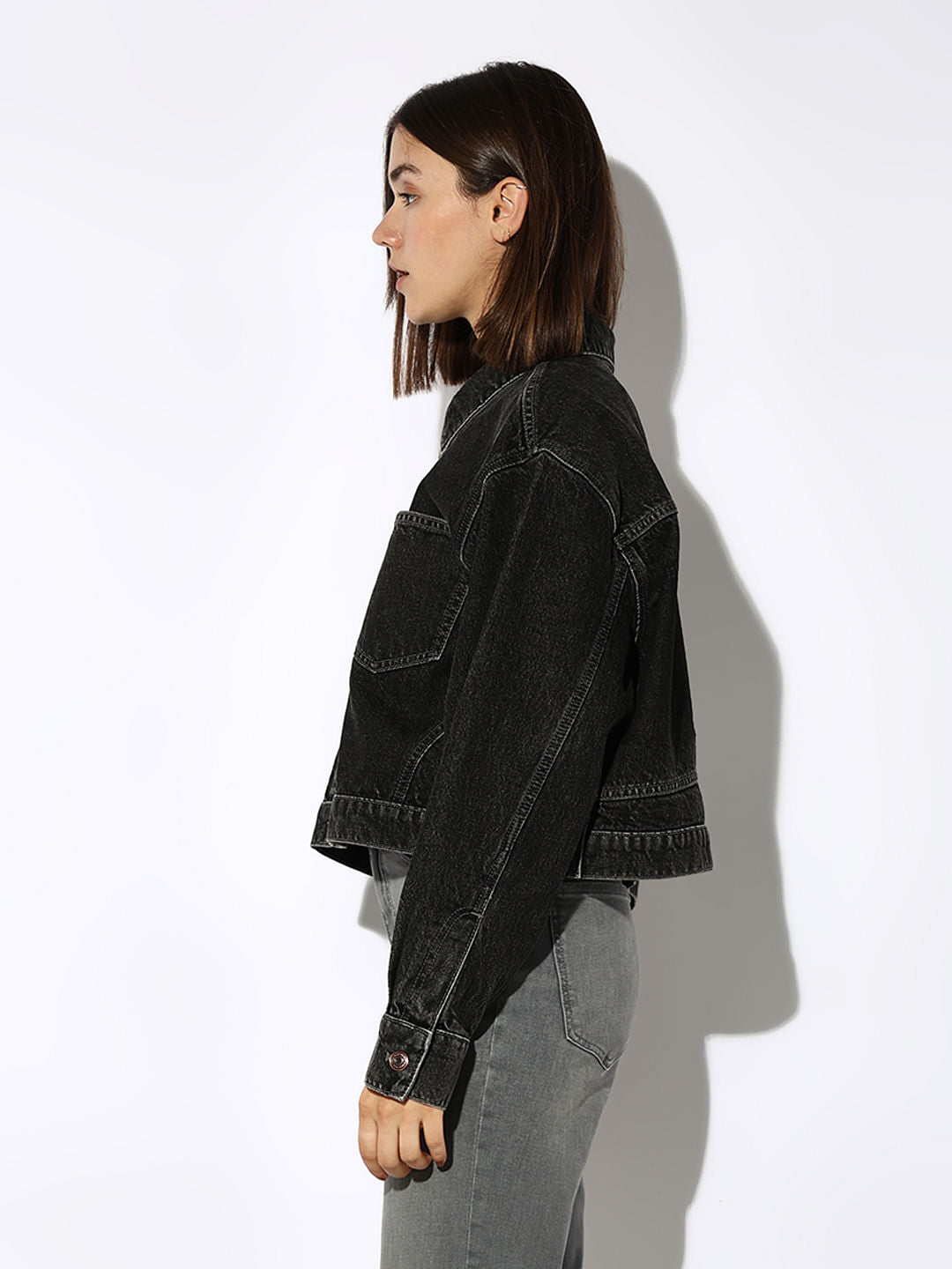 Grey Washed Denim Jacket