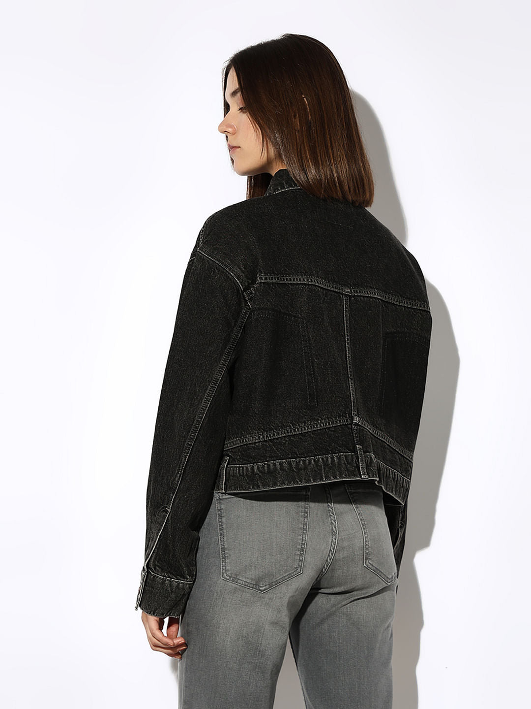 Grey Washed Denim Jacket