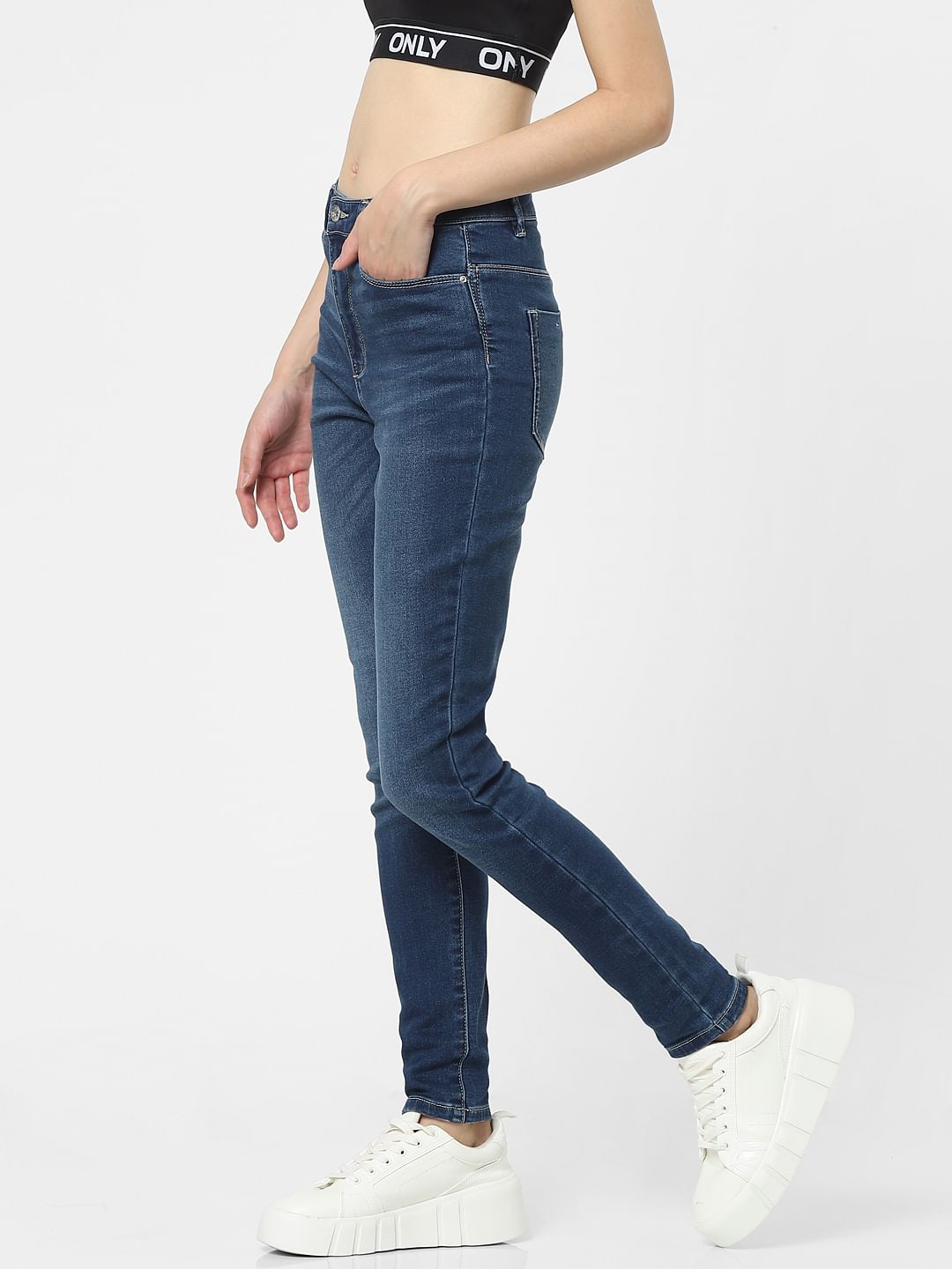 Blue High Rise Skinny Jeans