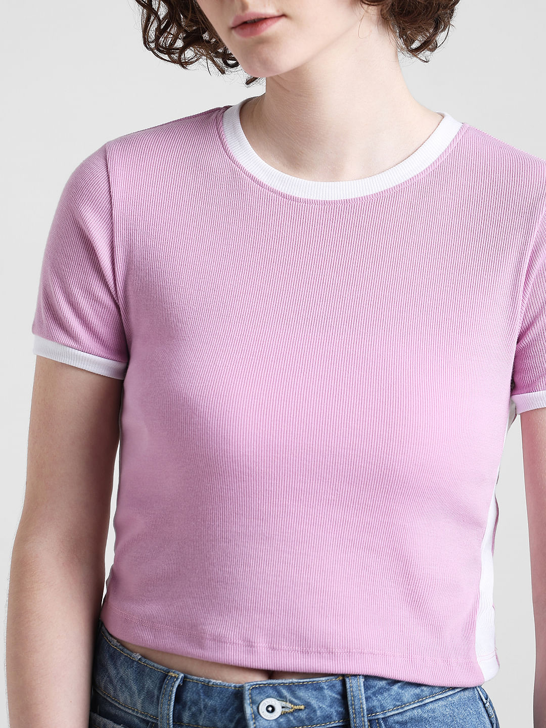 Lavender Ribbed Cropped Top