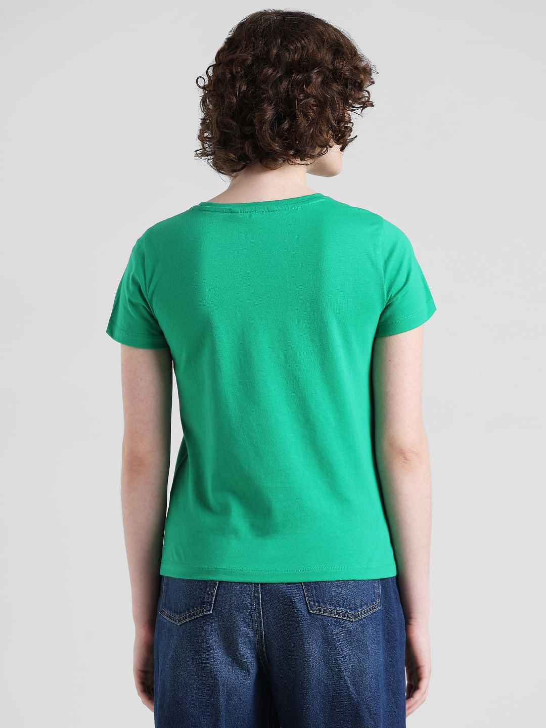 Green Cotton Printed T-Shirt