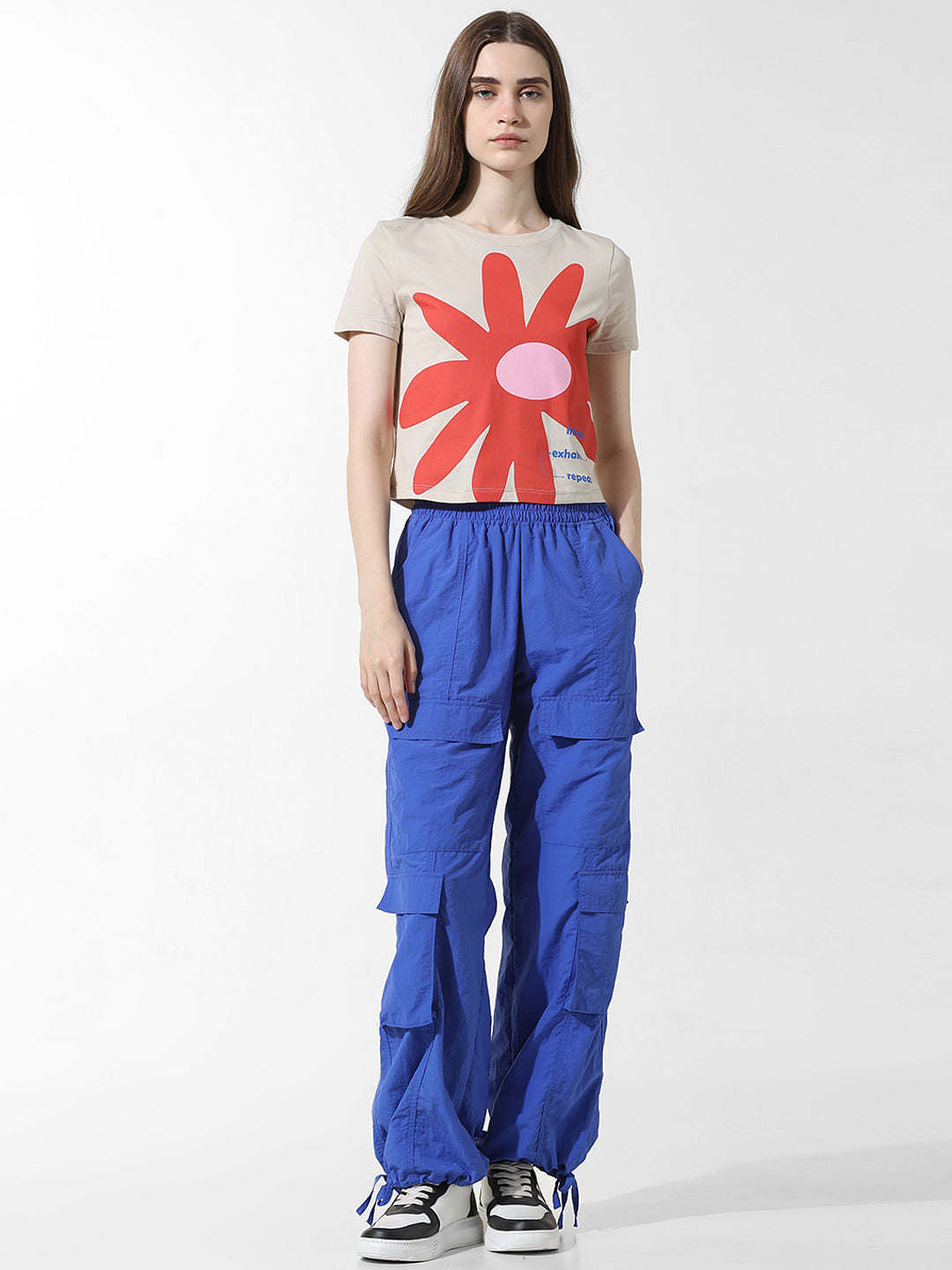 Beige Floral Print T-Shirt