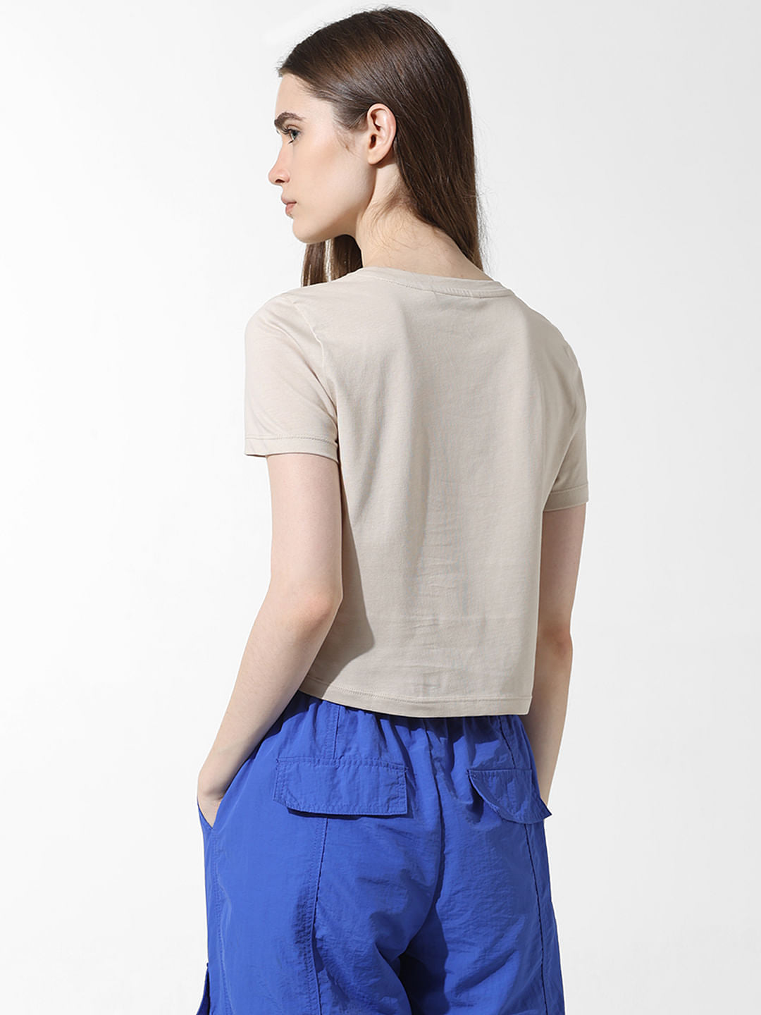 Beige Floral Print T-Shirt