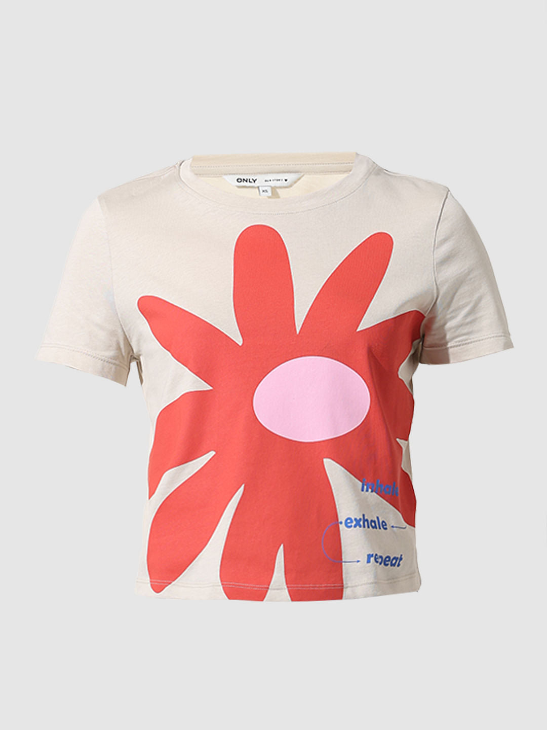 Beige Floral Print T-Shirt