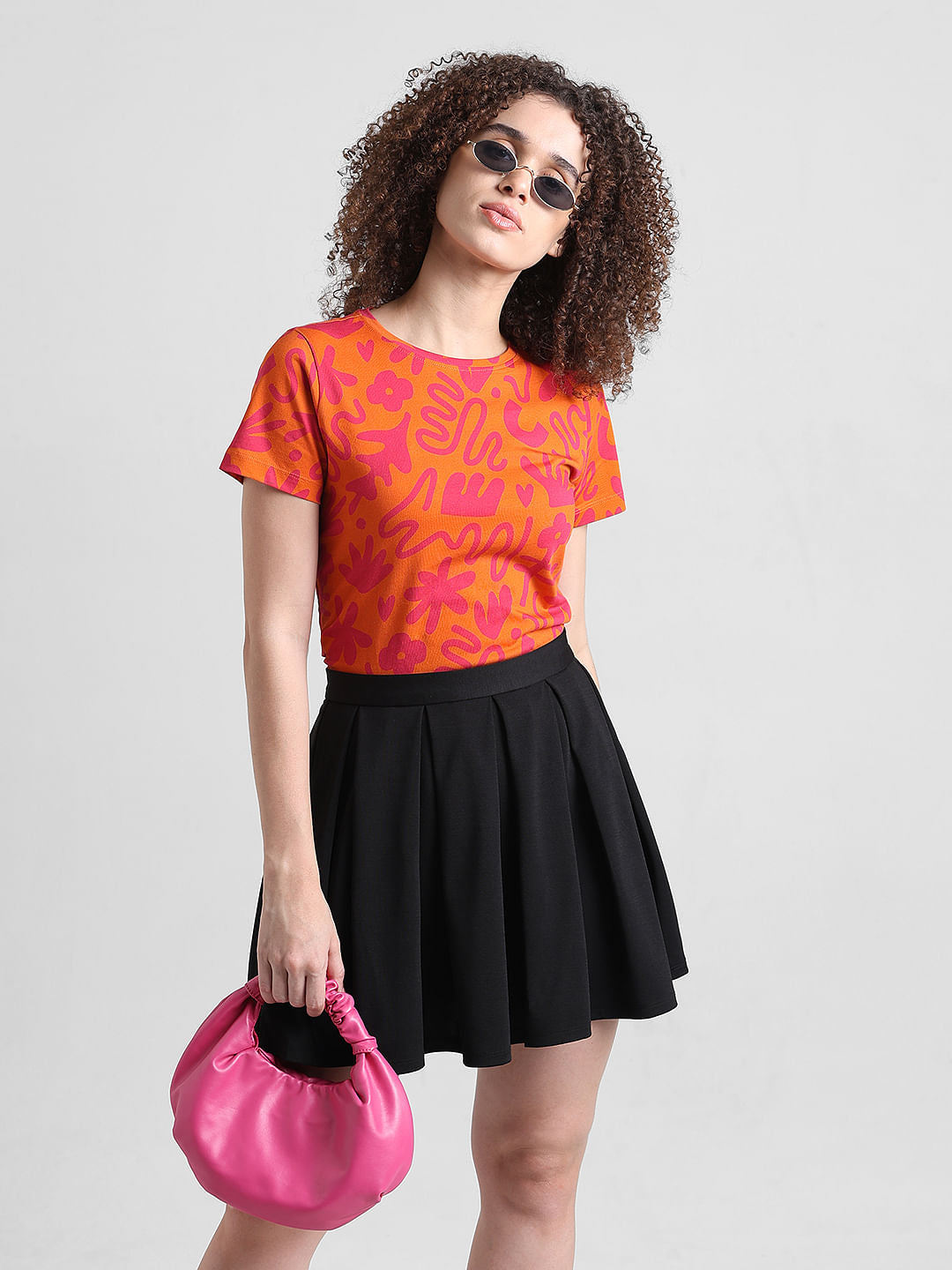 Orange Printed T-Shirt