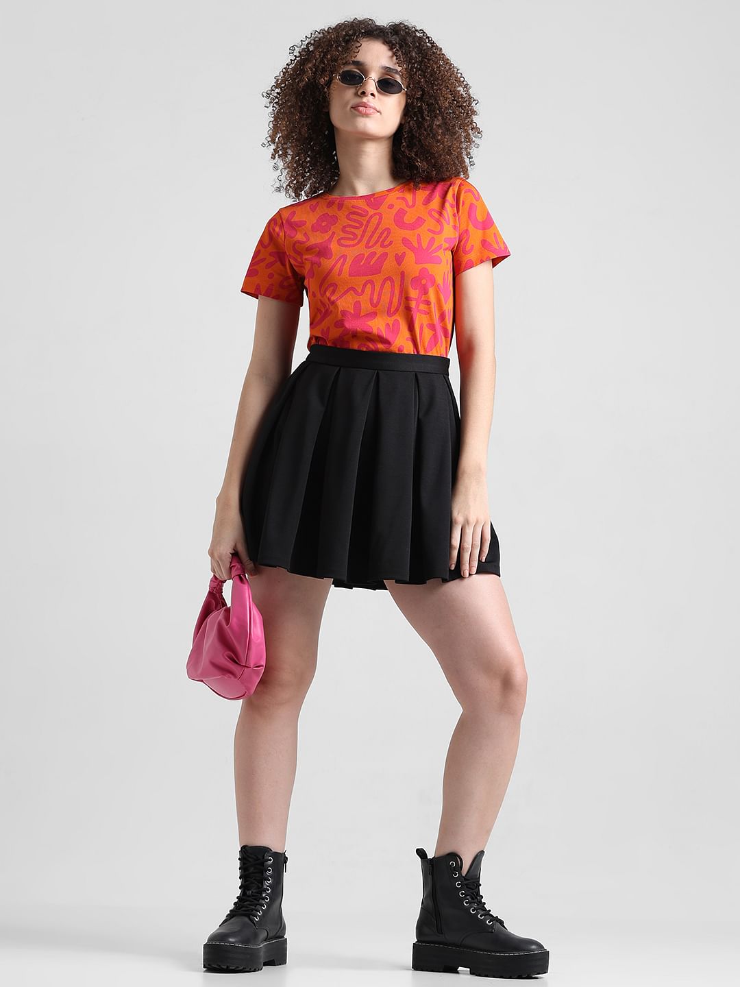 Orange Printed T-Shirt