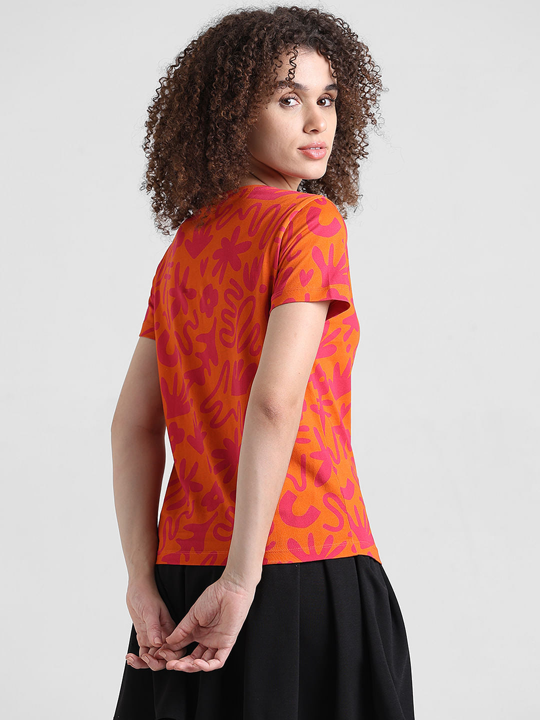 Orange Printed T-Shirt