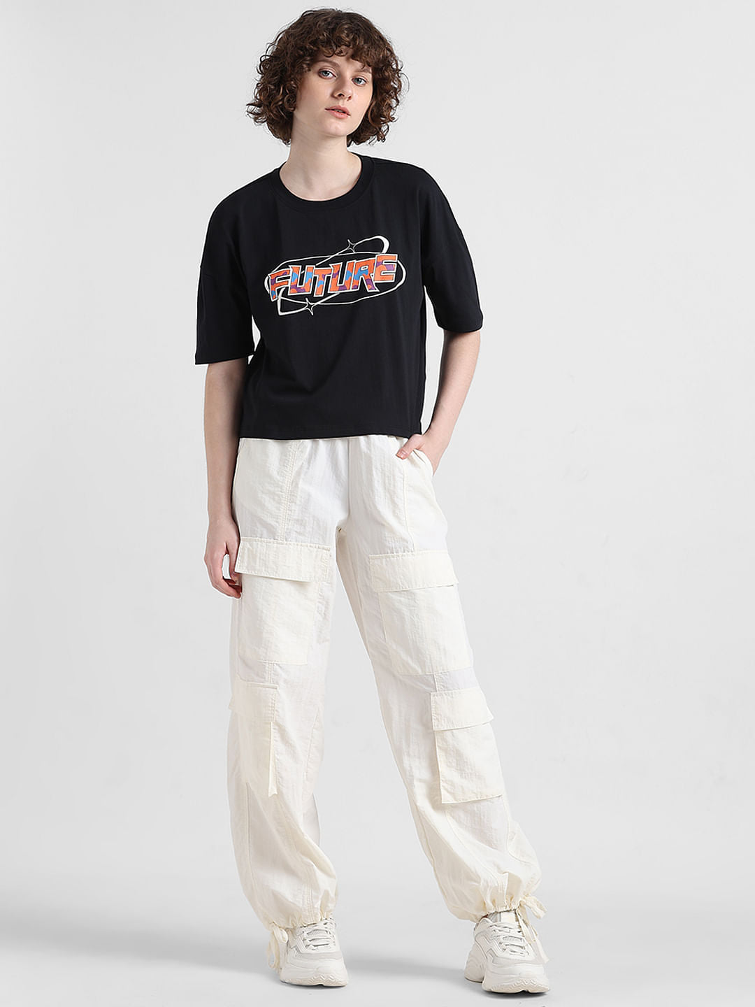 Black Printed Boxy Fit T-Shirt