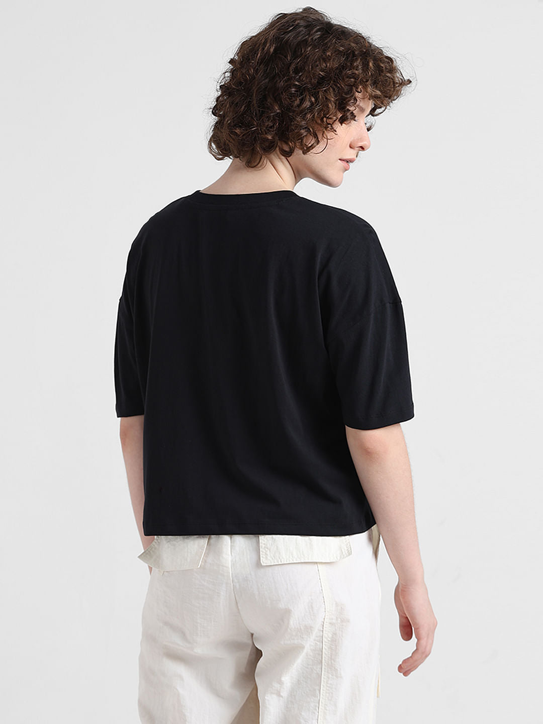 Black Printed Boxy Fit T-Shirt