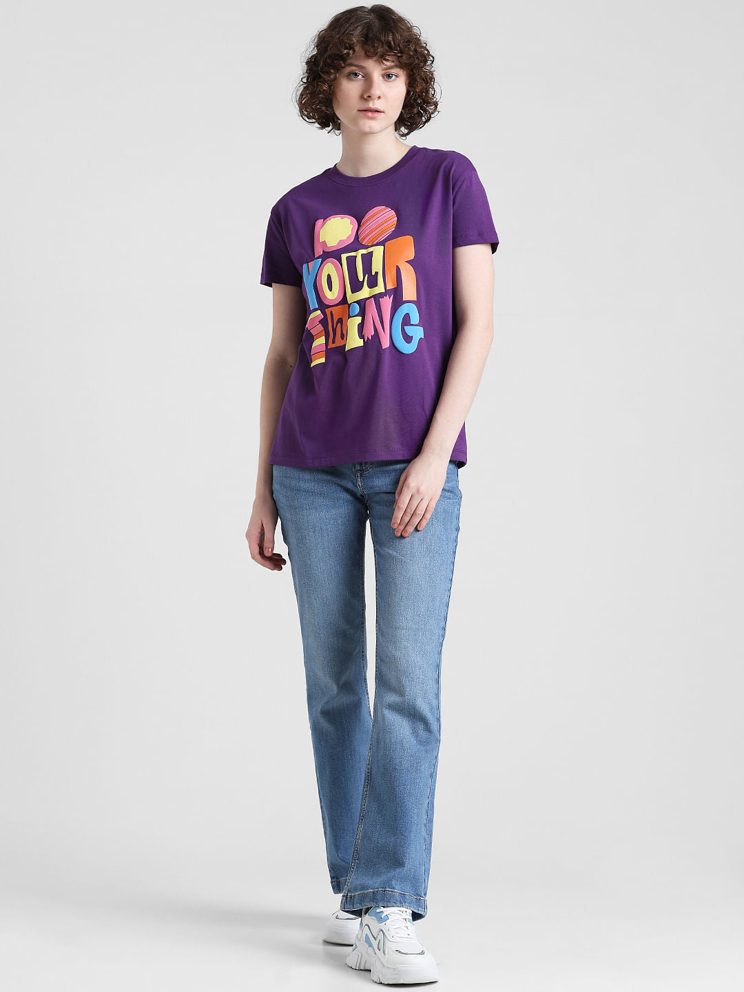 Purple Graphic Print T-Shirt