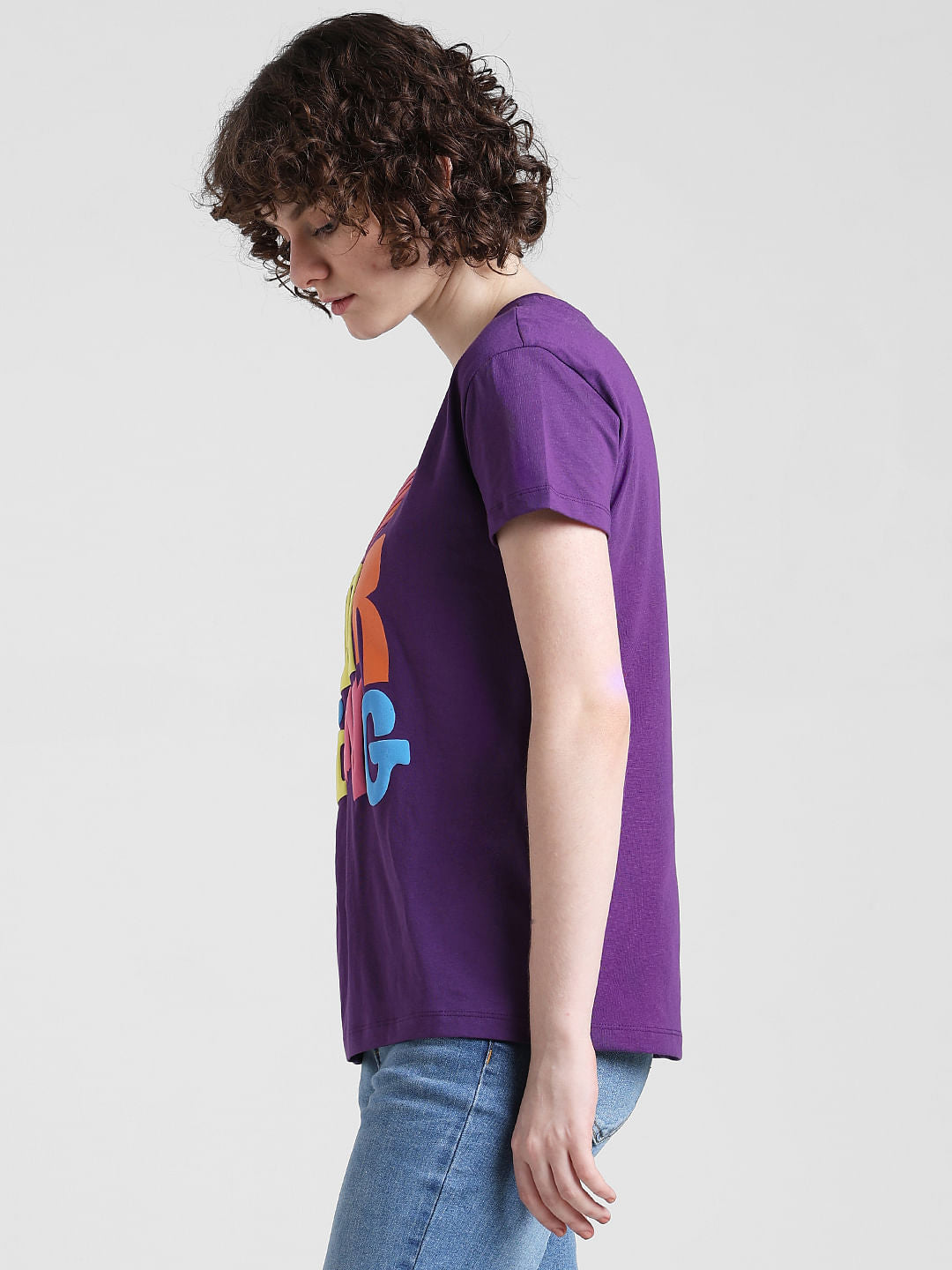 Purple Graphic Print T-Shirt