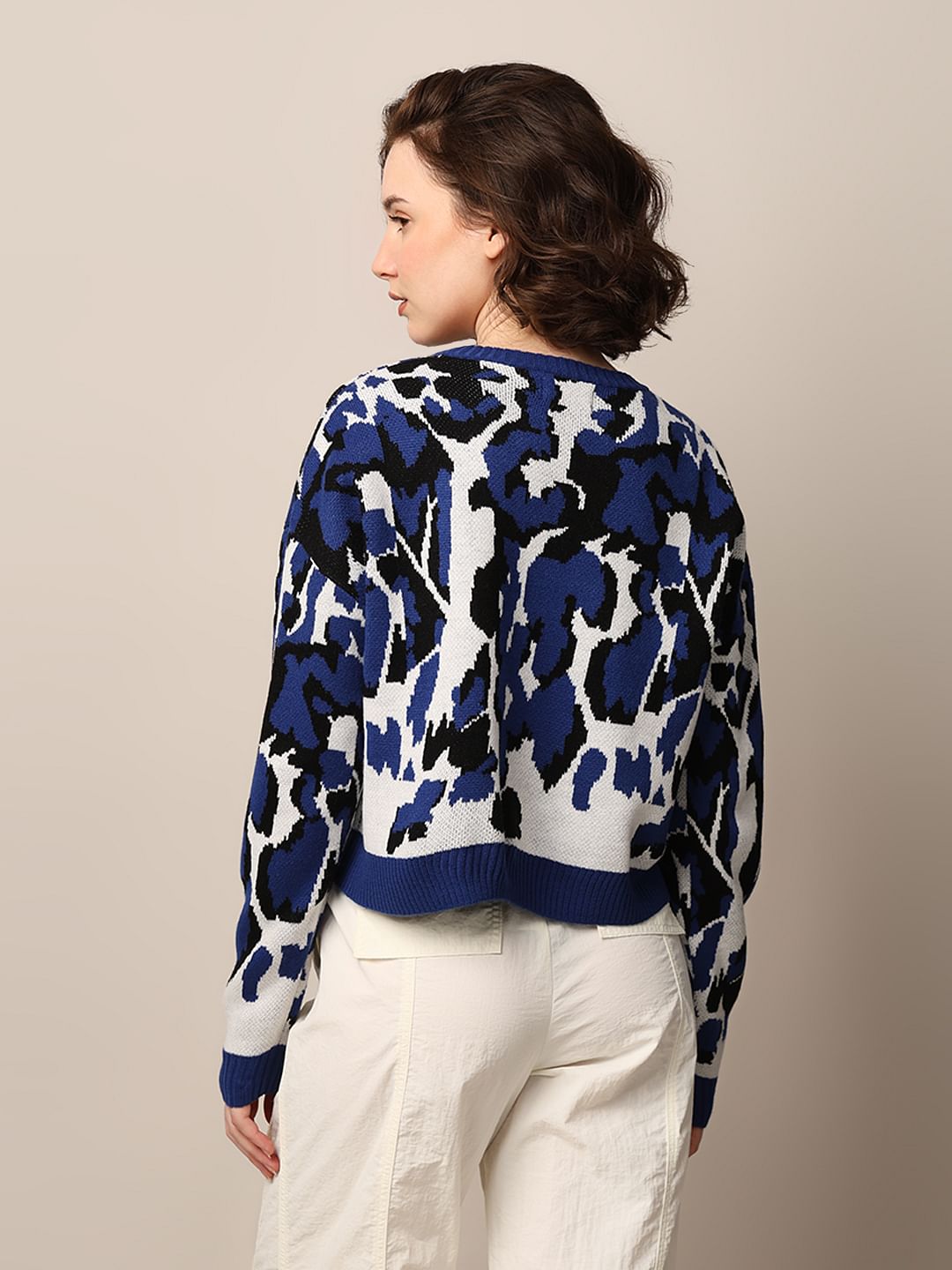 Black Jacquard Knit Pullover