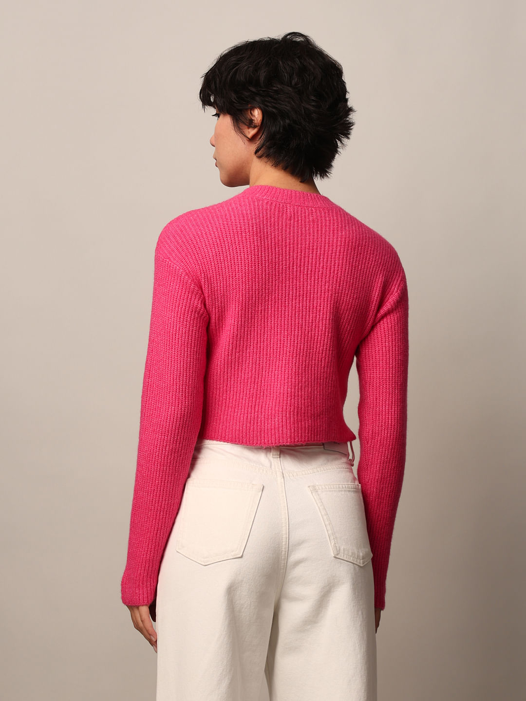 Pink Rhinestone Detail Pullover