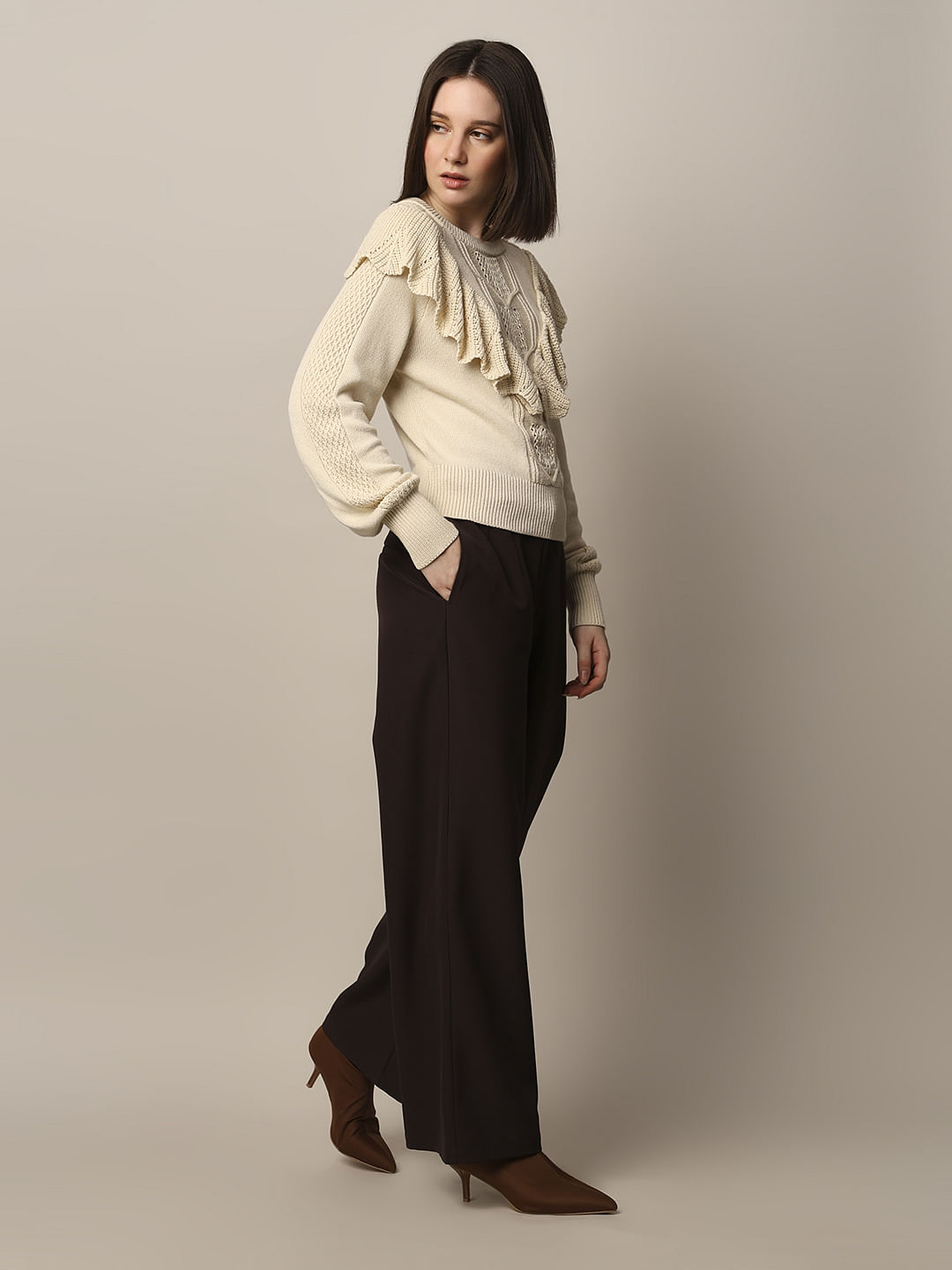 Off-White Ruffle Knitted Pullover