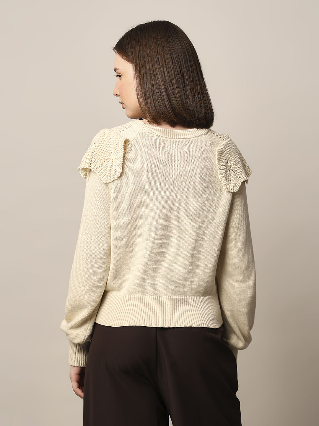 Off-White Ruffle Knitted Pullover
