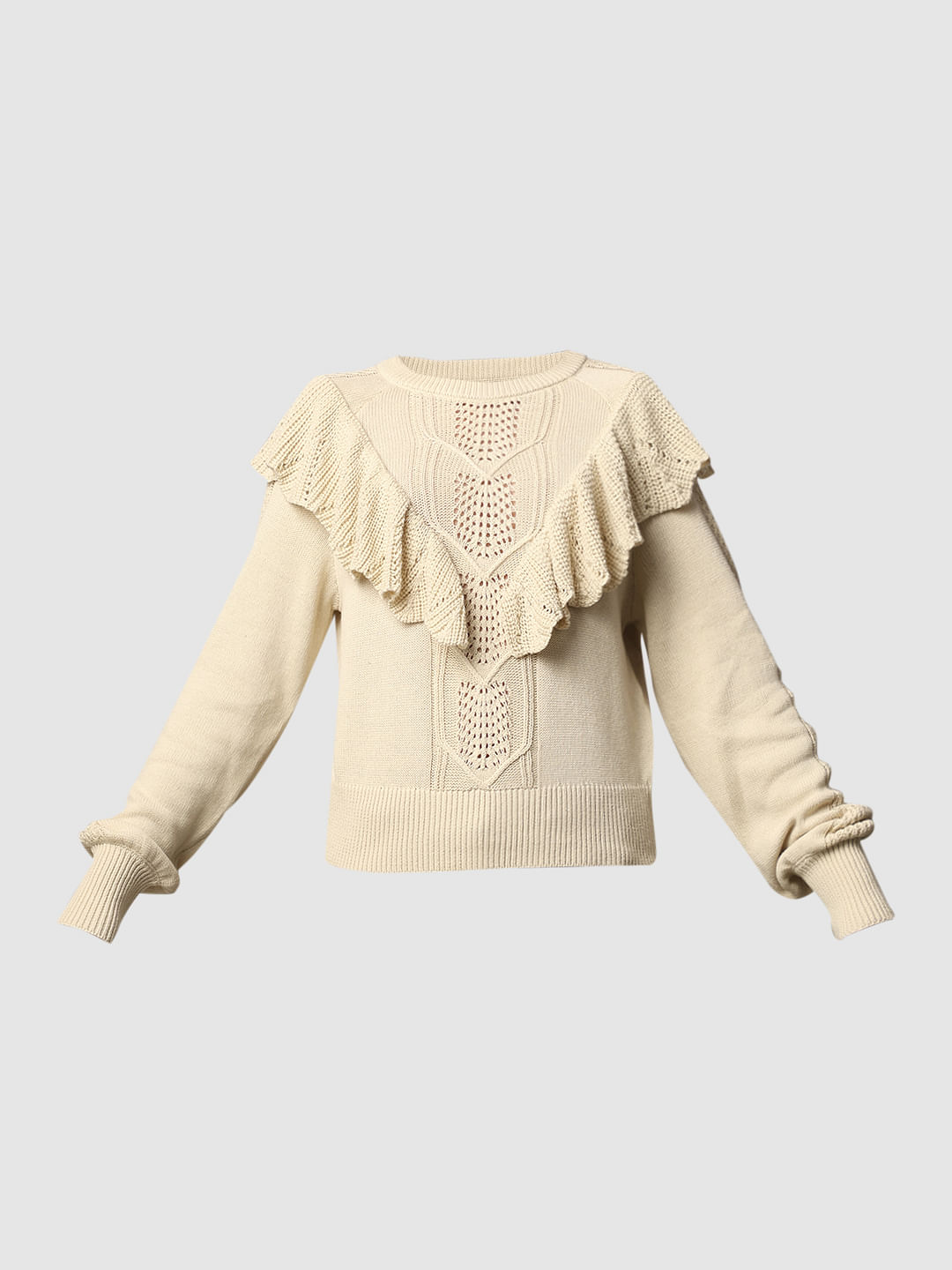 Off-White Ruffle Knitted Pullover