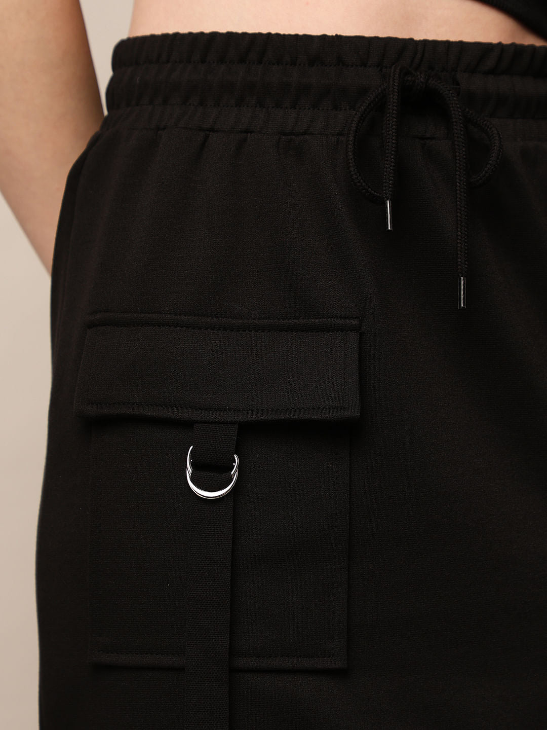 Black Co-Ord Set Cargo Skirt