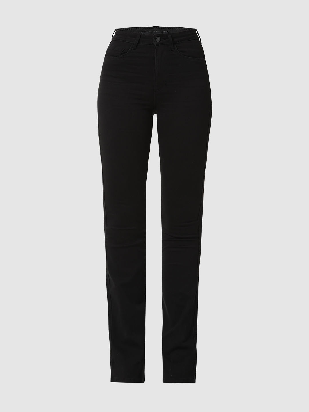 Black High Rise Flared Jeans