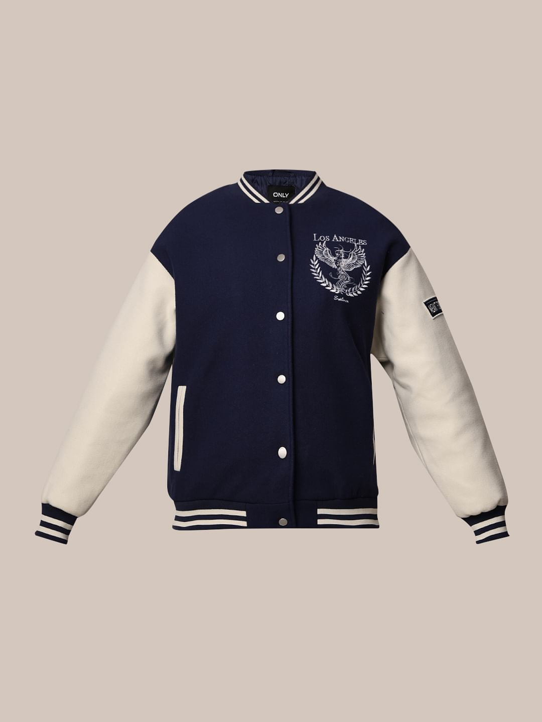 Navy Blue Varsity Bomber Jacket