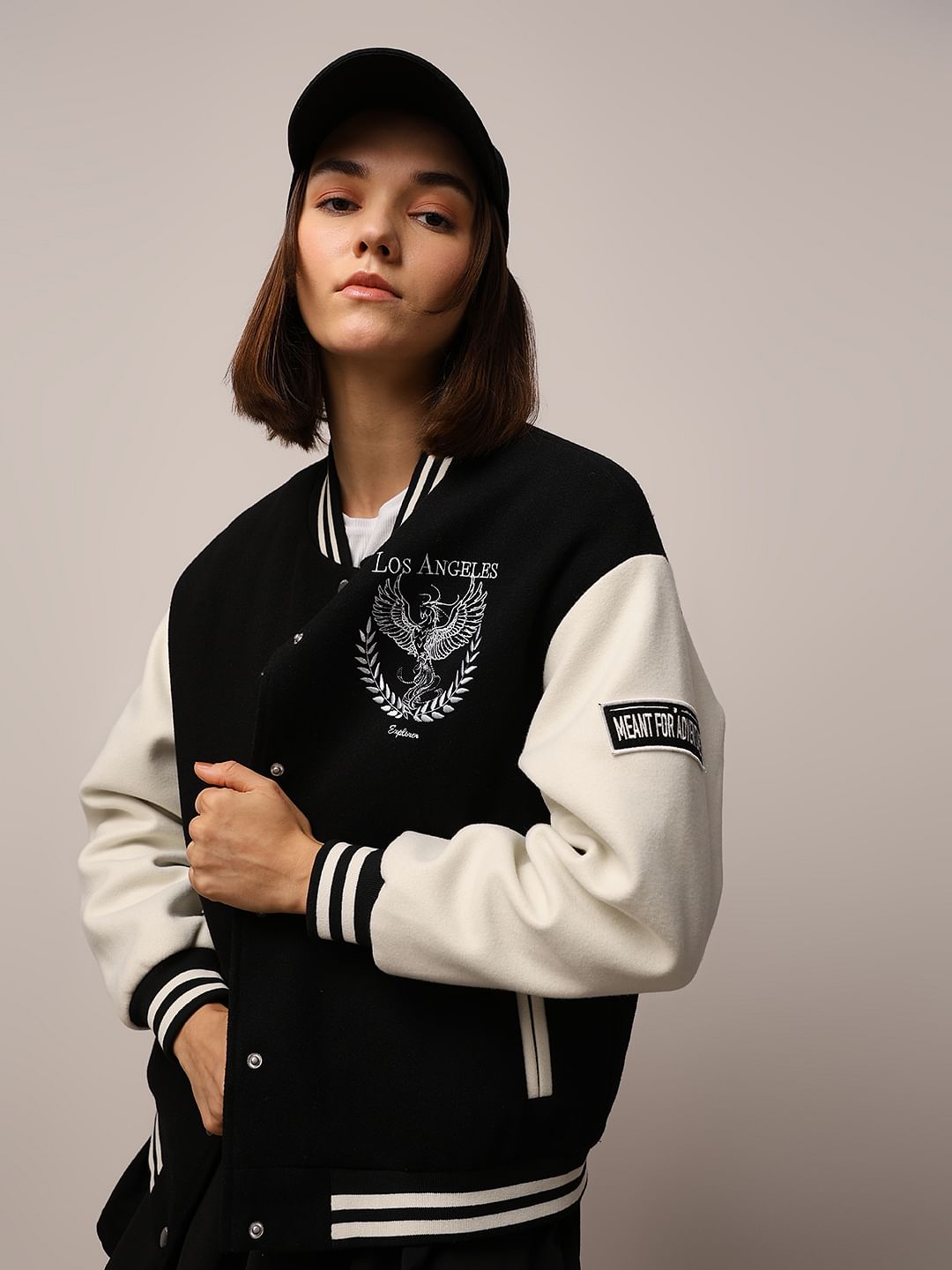 Black Varsity Bomber Jacket