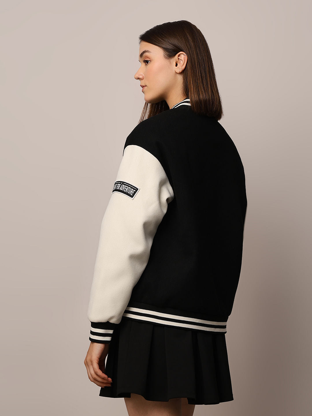 Black Varsity Bomber Jacket