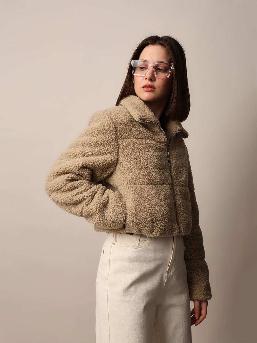 Brown Short Teddy Jacket