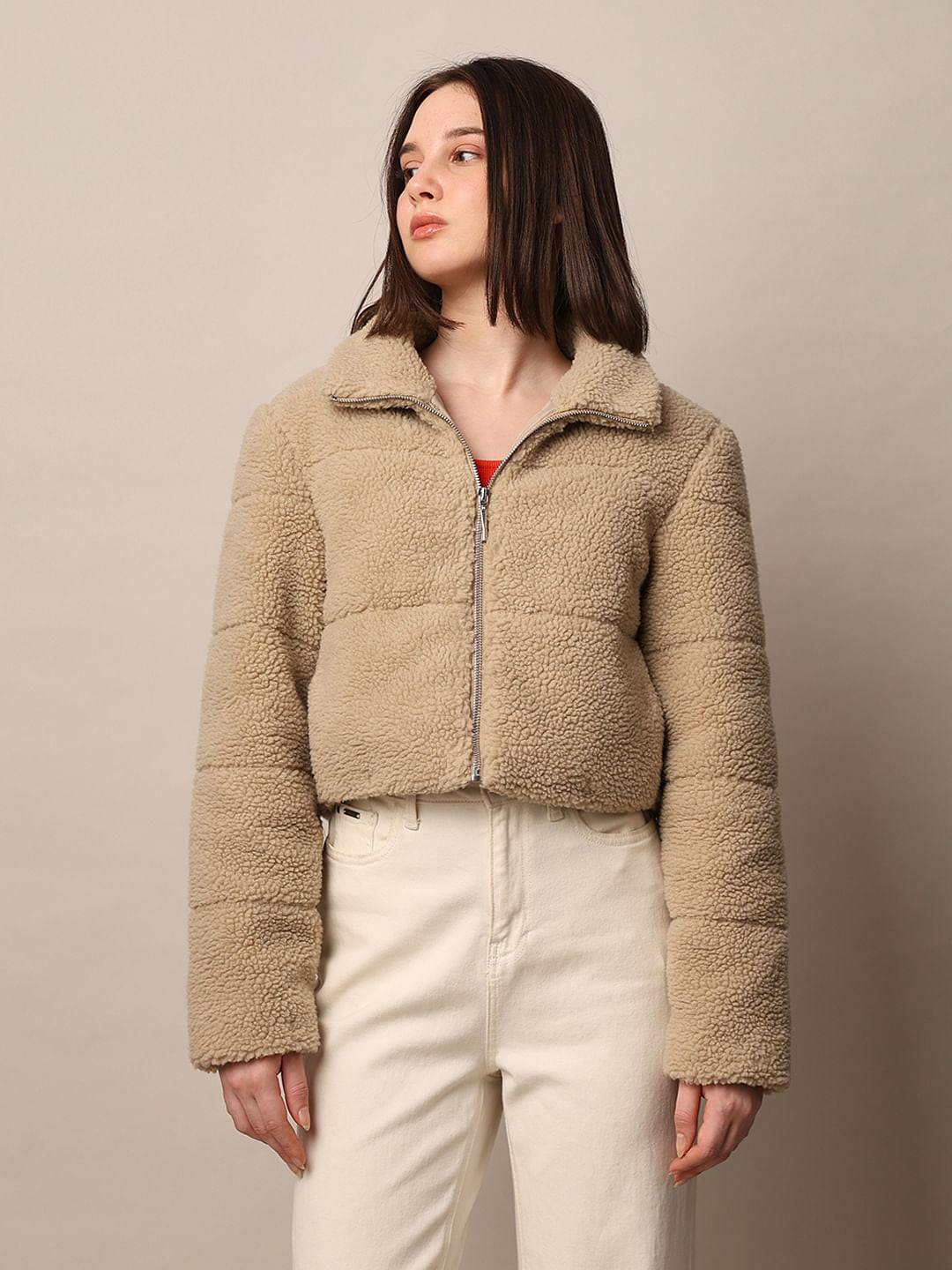 Brown Short Teddy Jacket