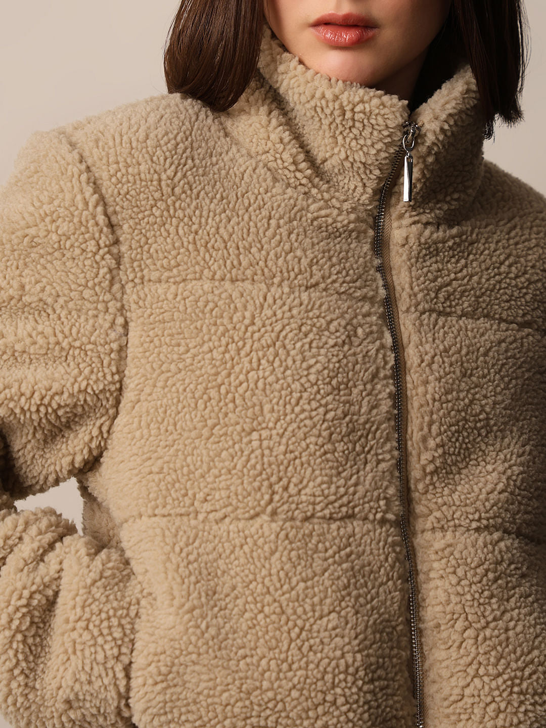 Brown Short Teddy Jacket