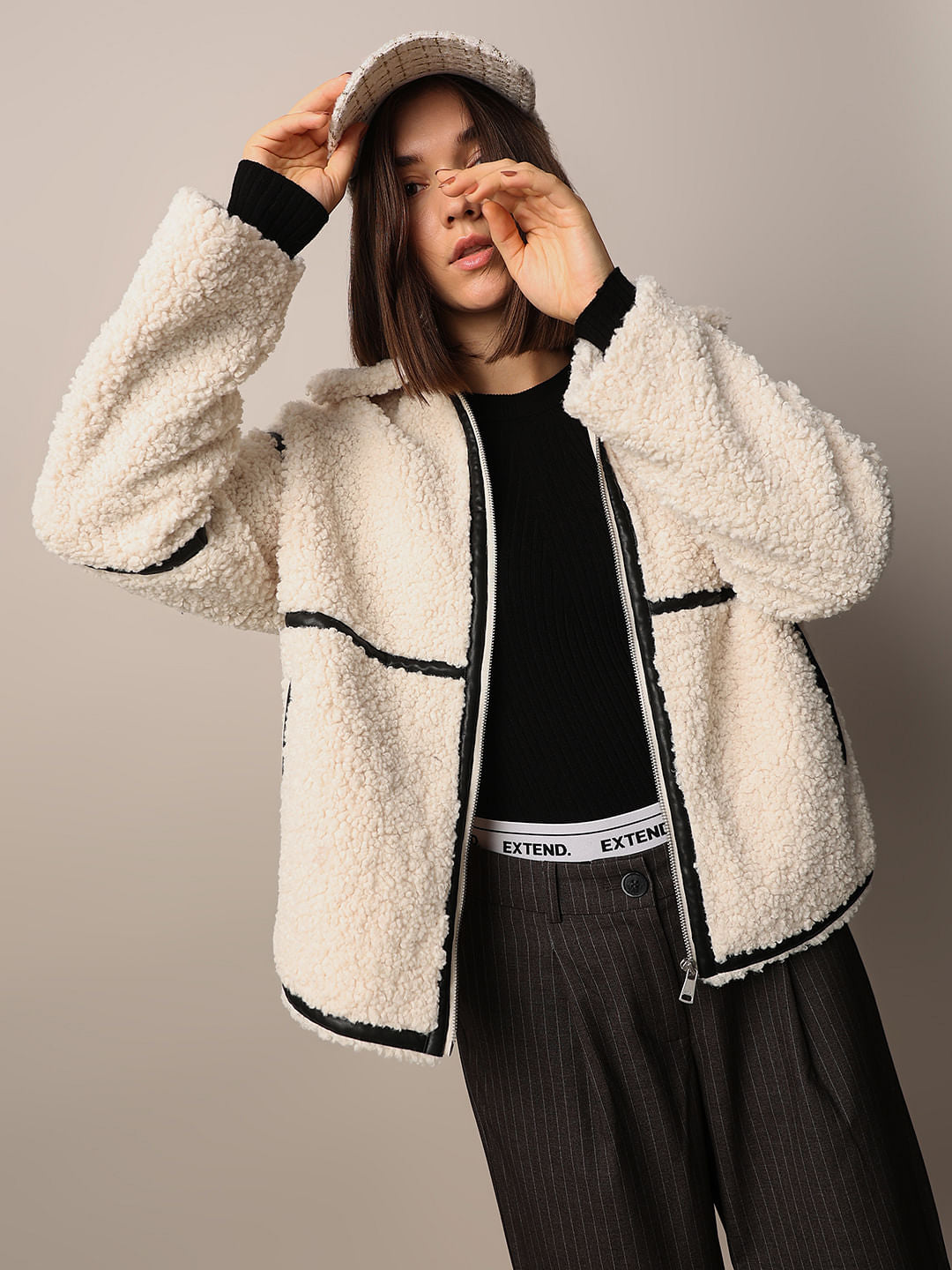 Off-White Loose Fit Teddy Jacket