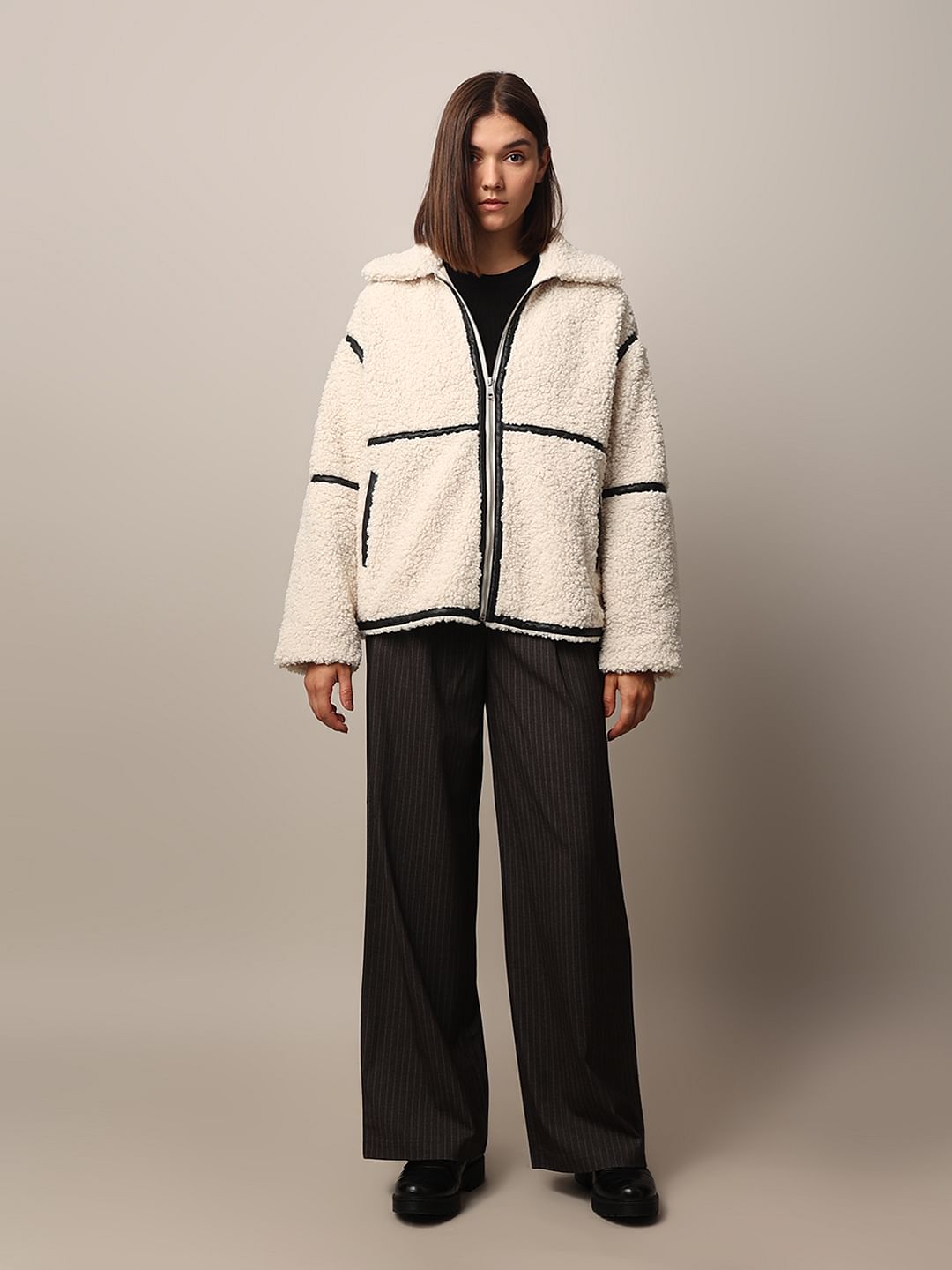 Off-White Loose Fit Teddy Jacket