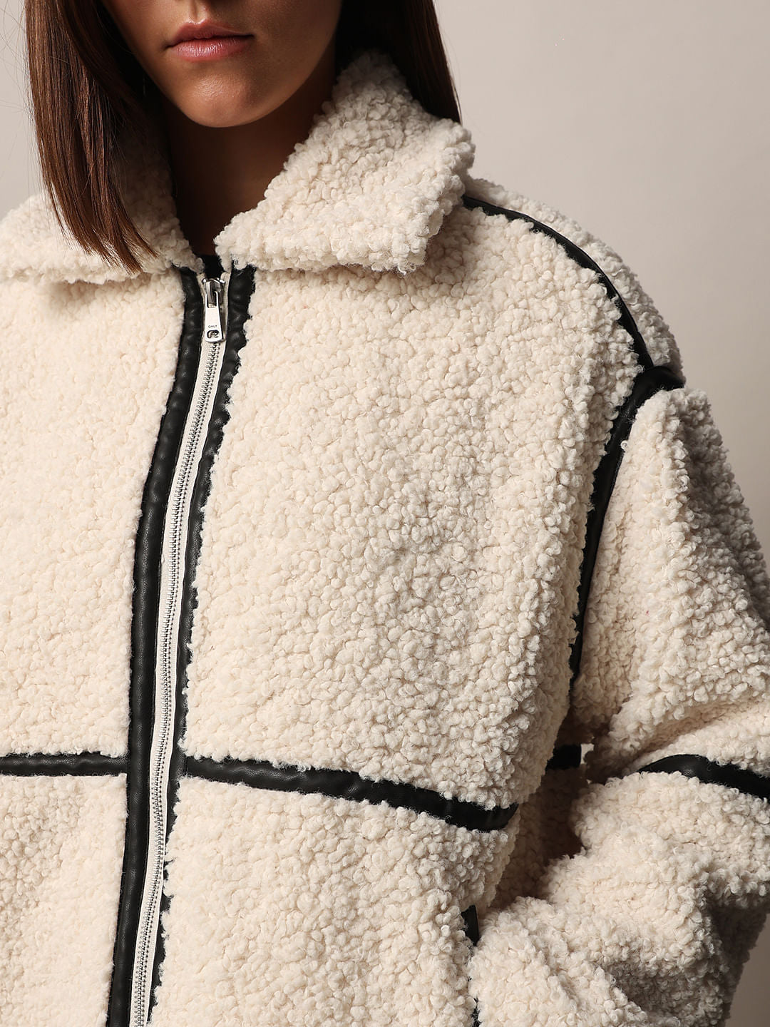 Off-White Loose Fit Teddy Jacket