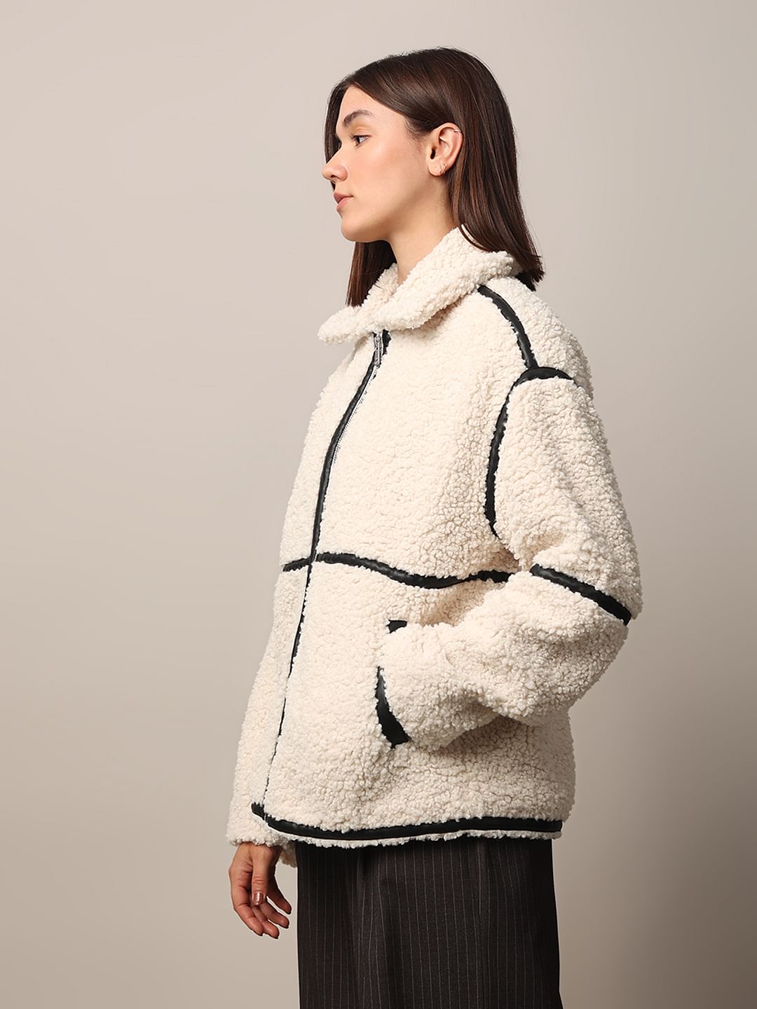 Off-White Loose Fit Teddy Jacket