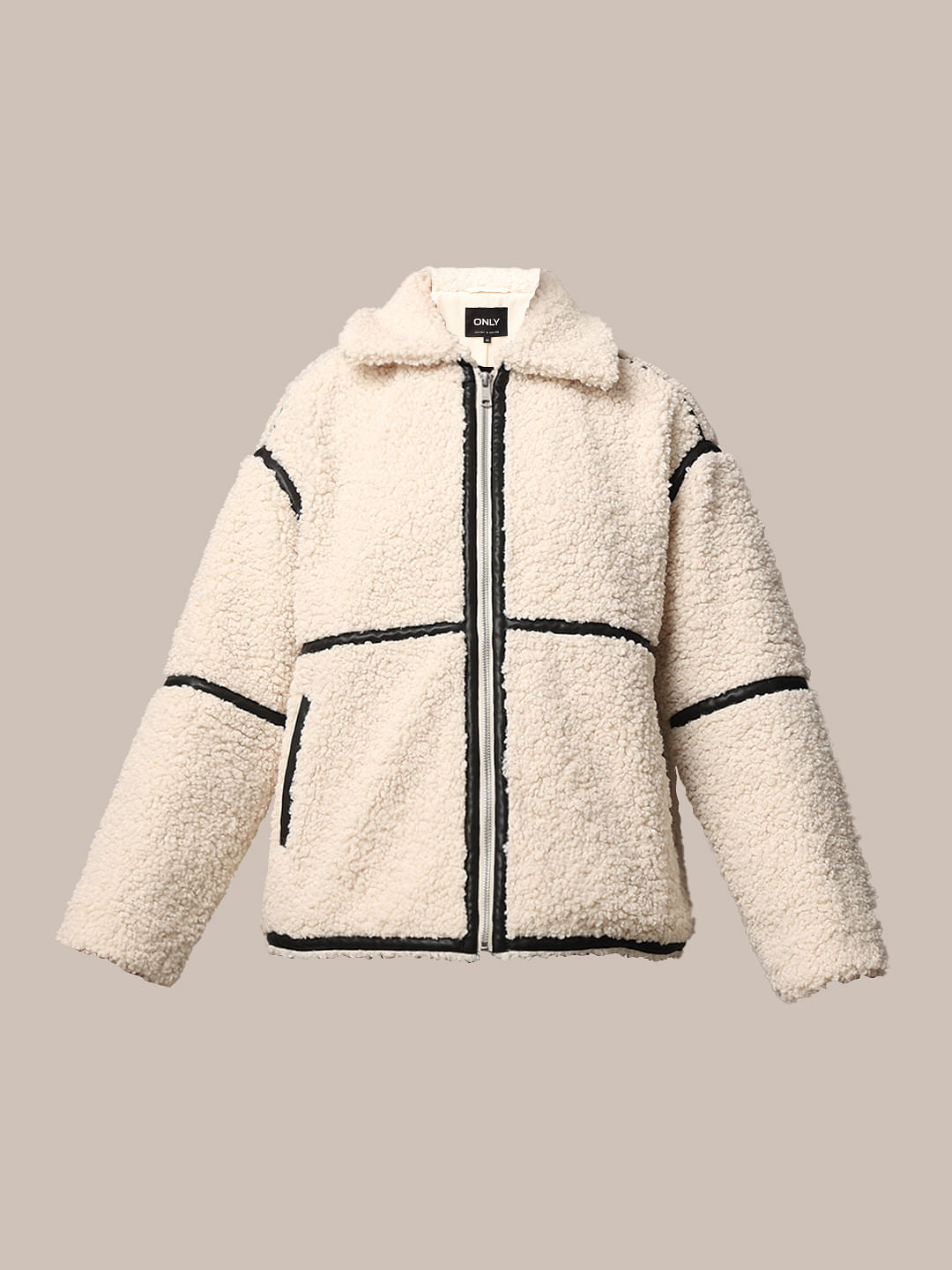 Off-White Loose Fit Teddy Jacket