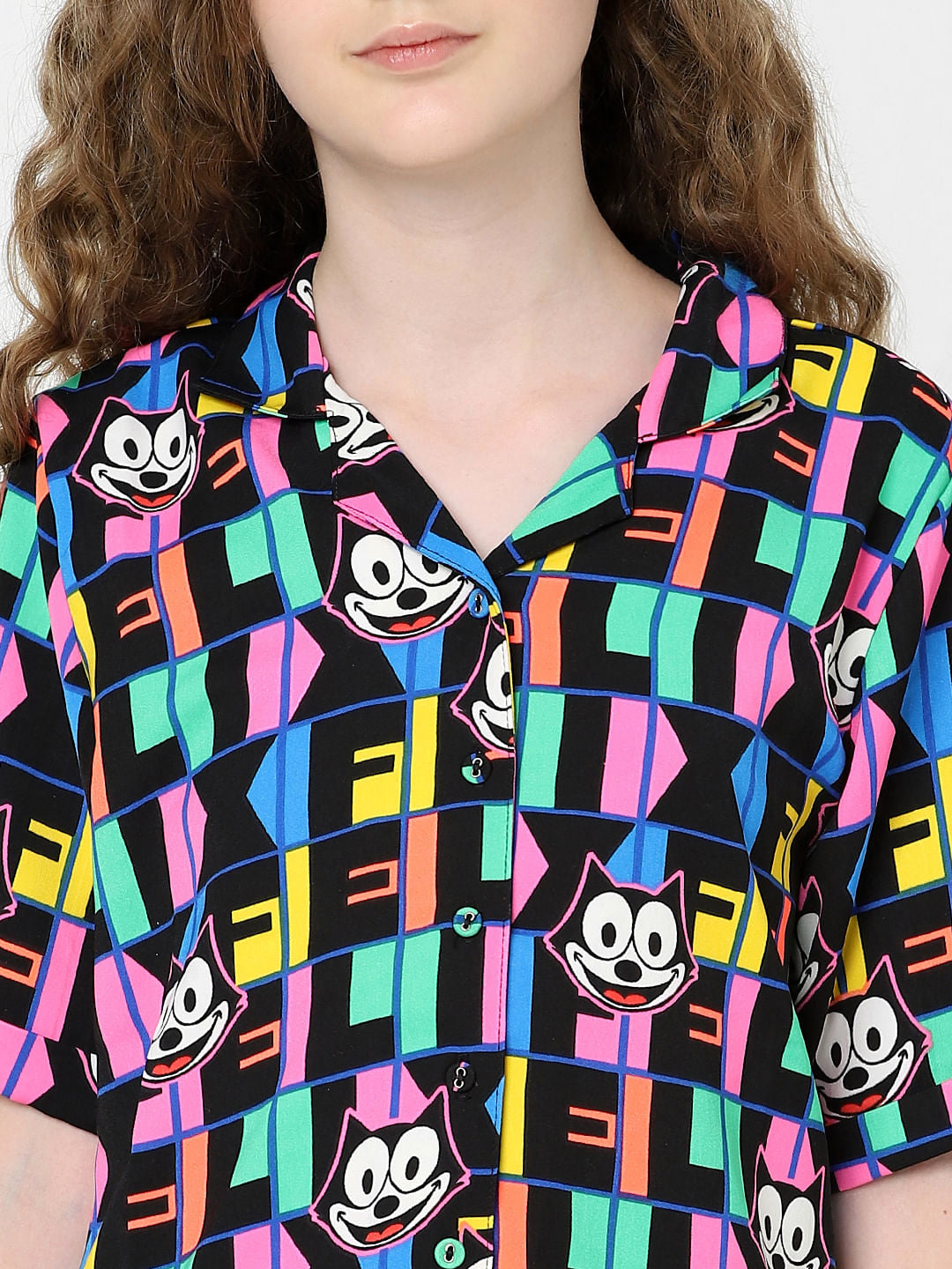 Kids Only X Felix Black All Over Print Co-Ord Shirt