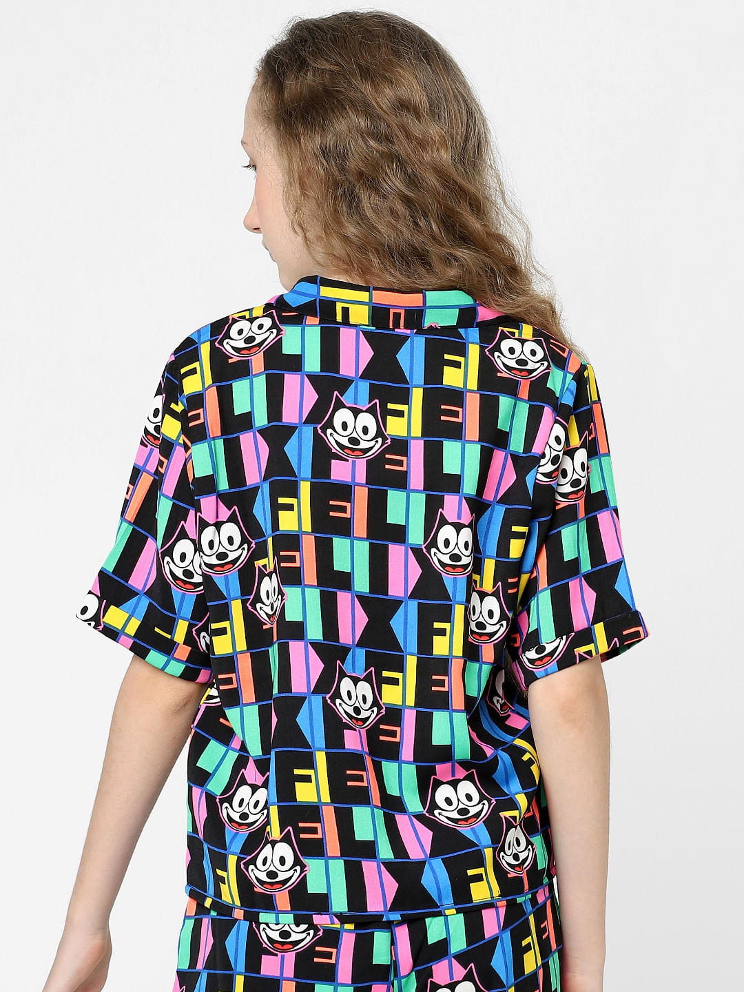 Kids Only X Felix Black All Over Print Co-Ord Shirt