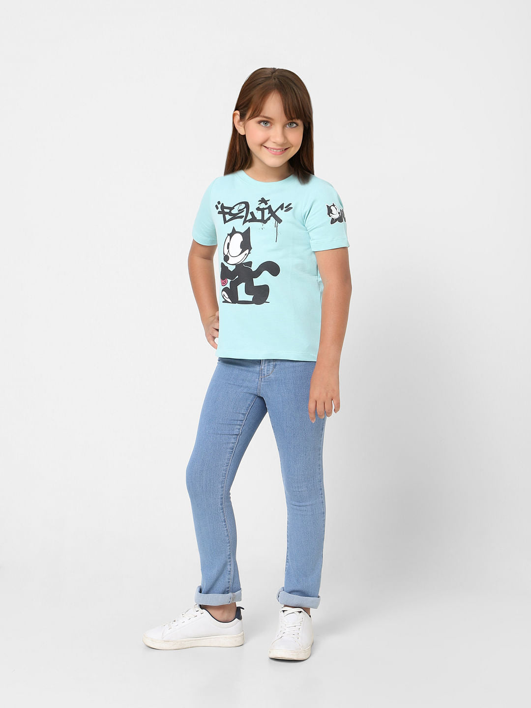 Kids Only X Felix Blue Graphic Print T-Shirt