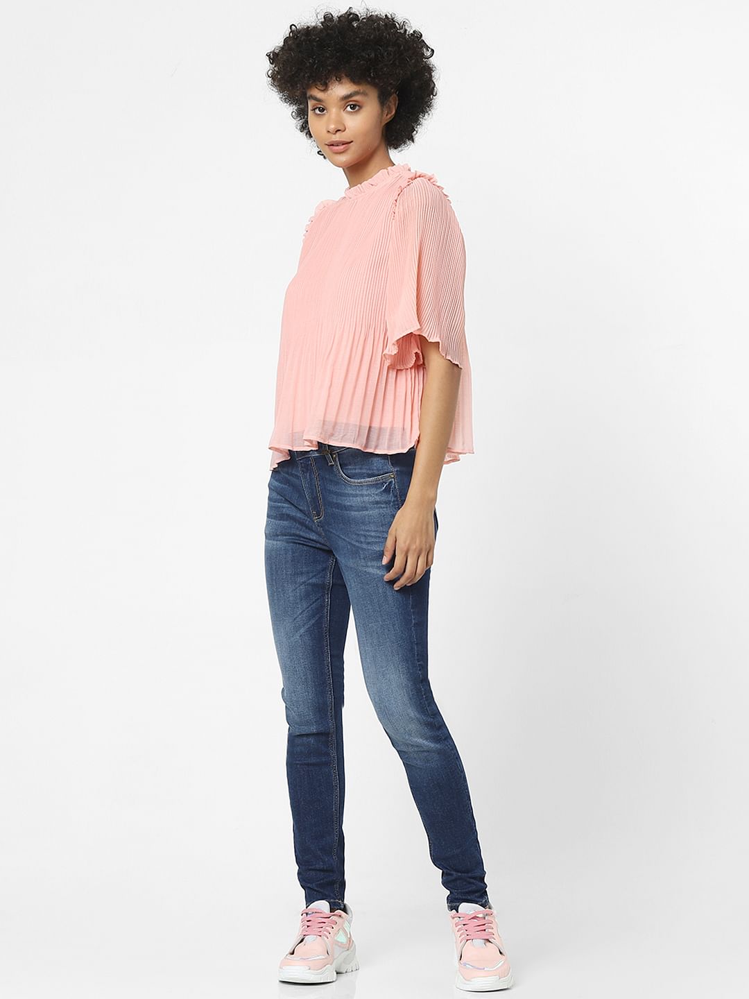 Pink Pleated Top