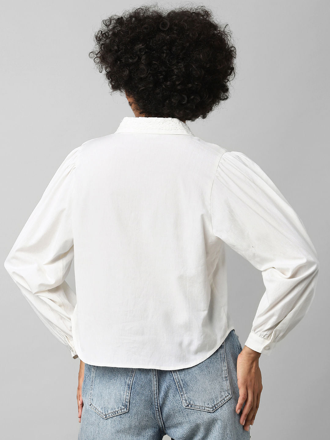 White Lace Detail Shirt