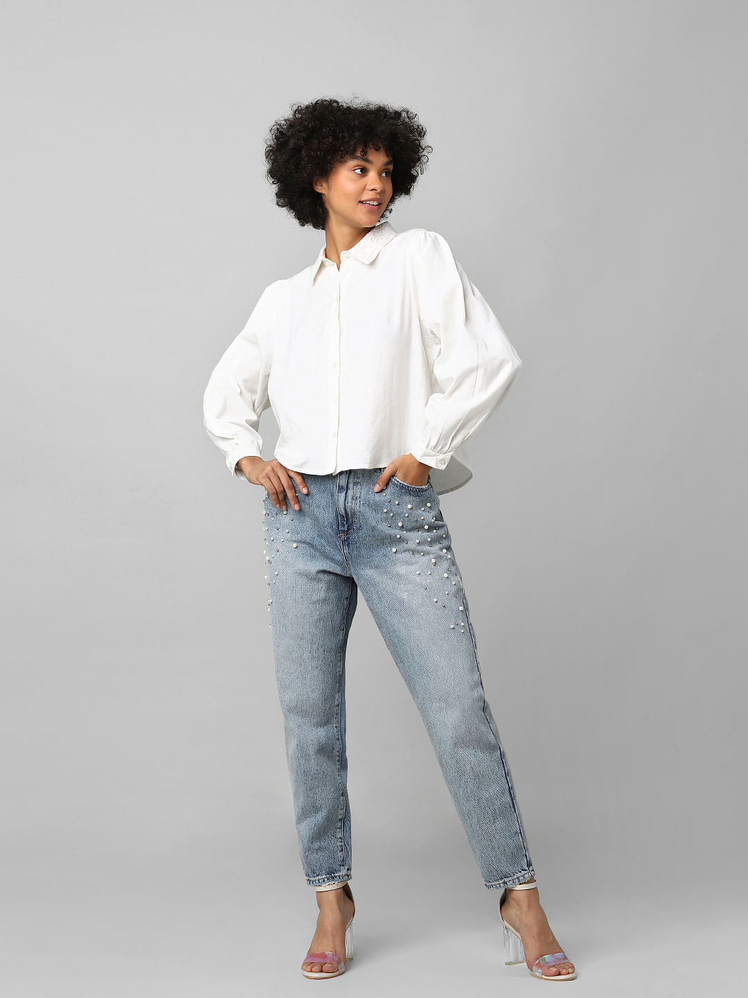 White Lace Detail Shirt