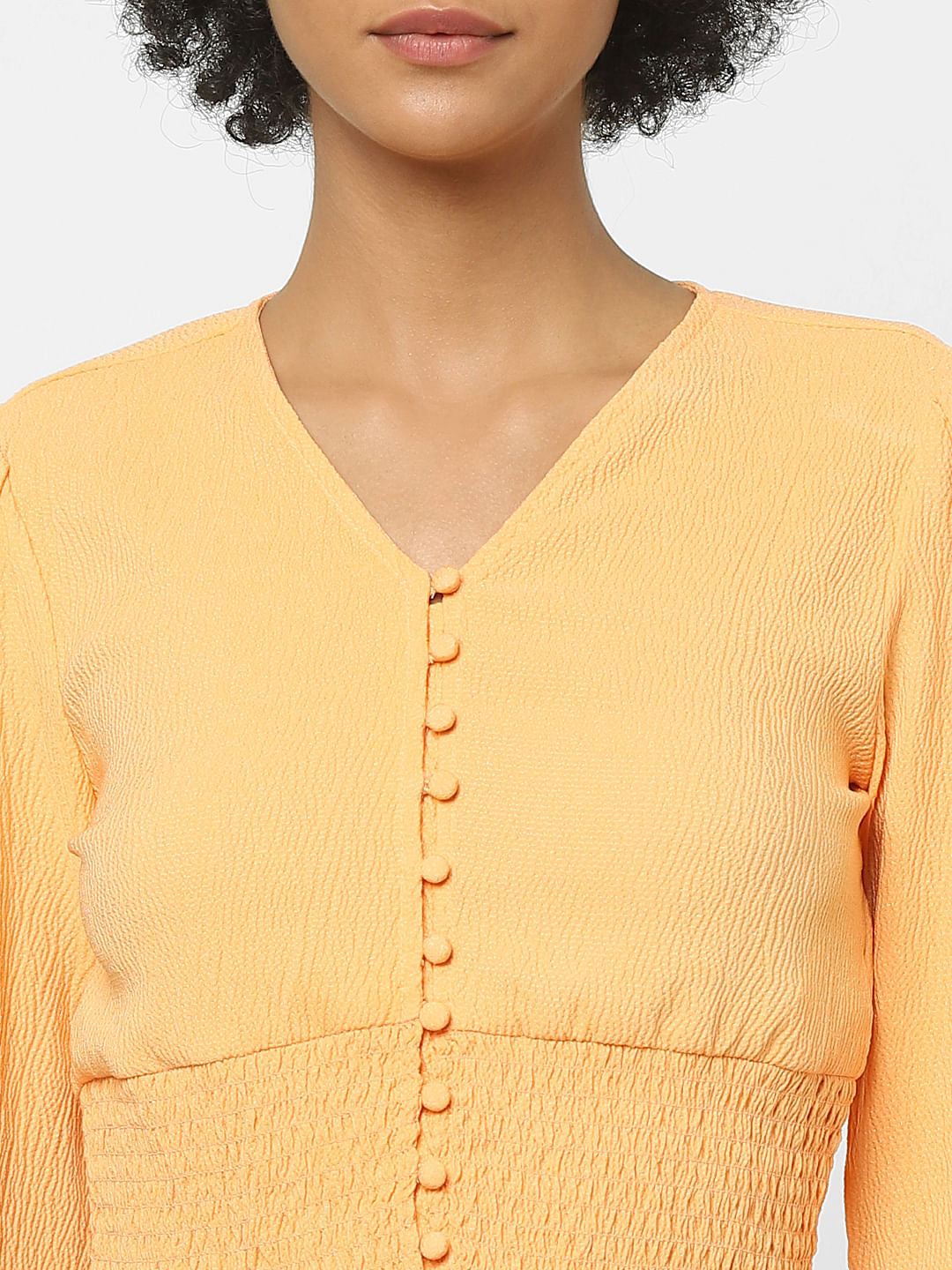 Orange Textured Crop Top