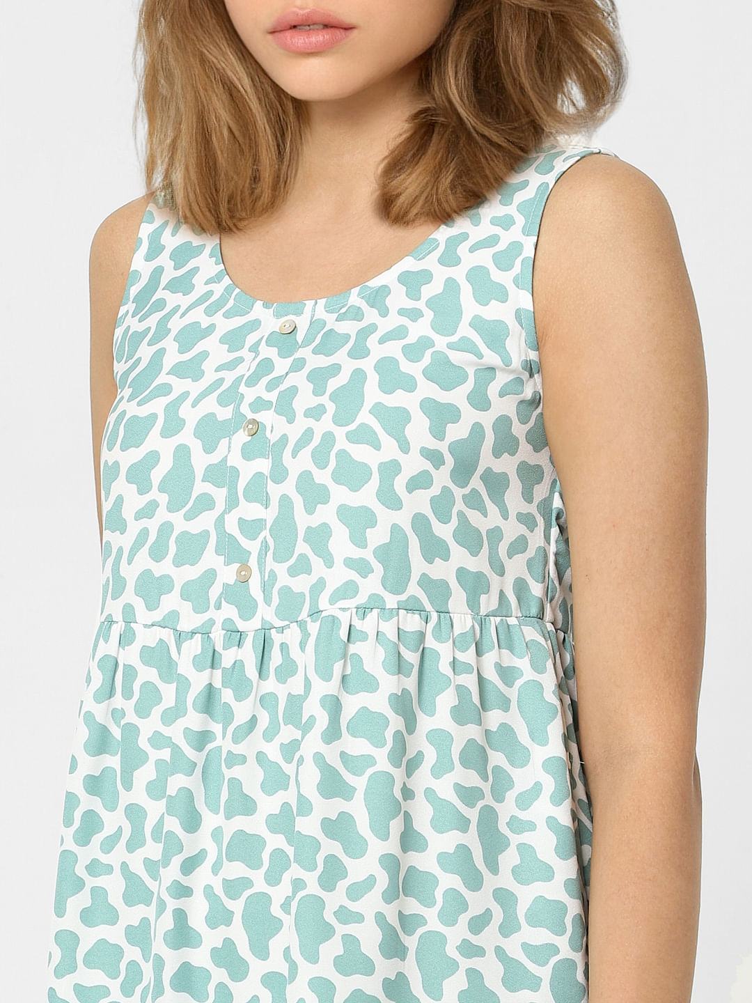 Green Abstract Print Dress