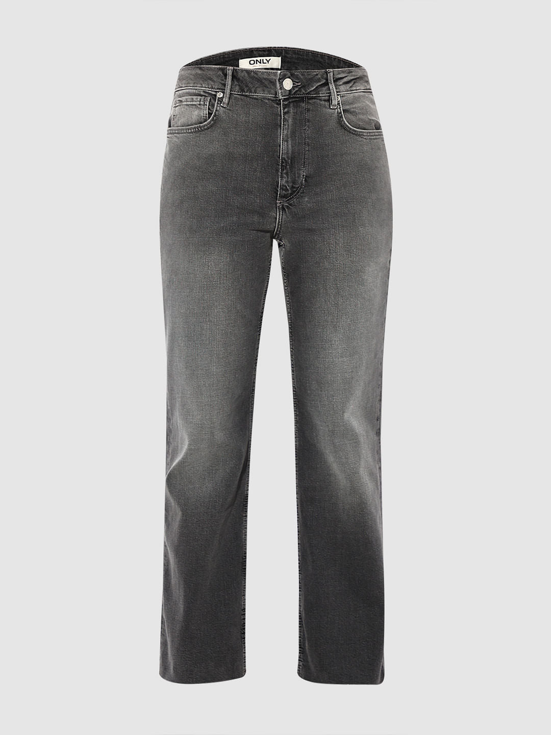 Grey High Rise Flared Jeans