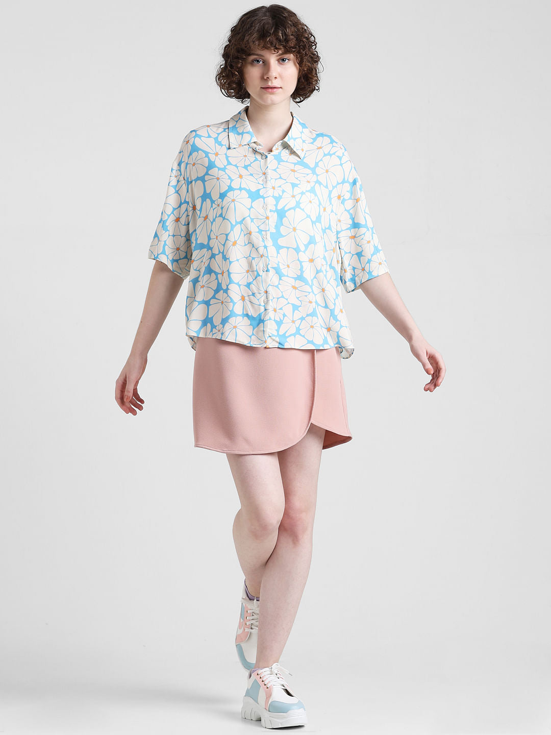 Blue Floral Print Shirt