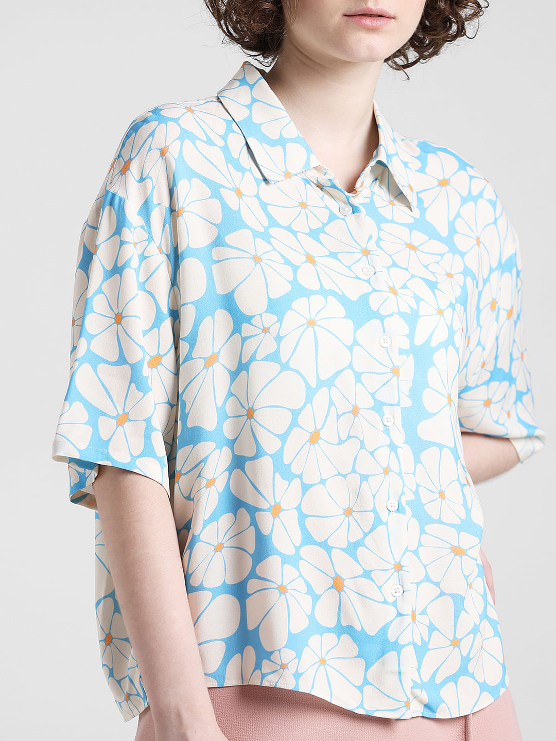 Blue Floral Print Shirt